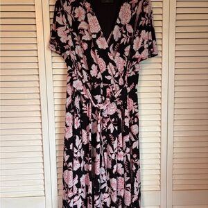 Lane Bryant Floral Black and Pink Dress
